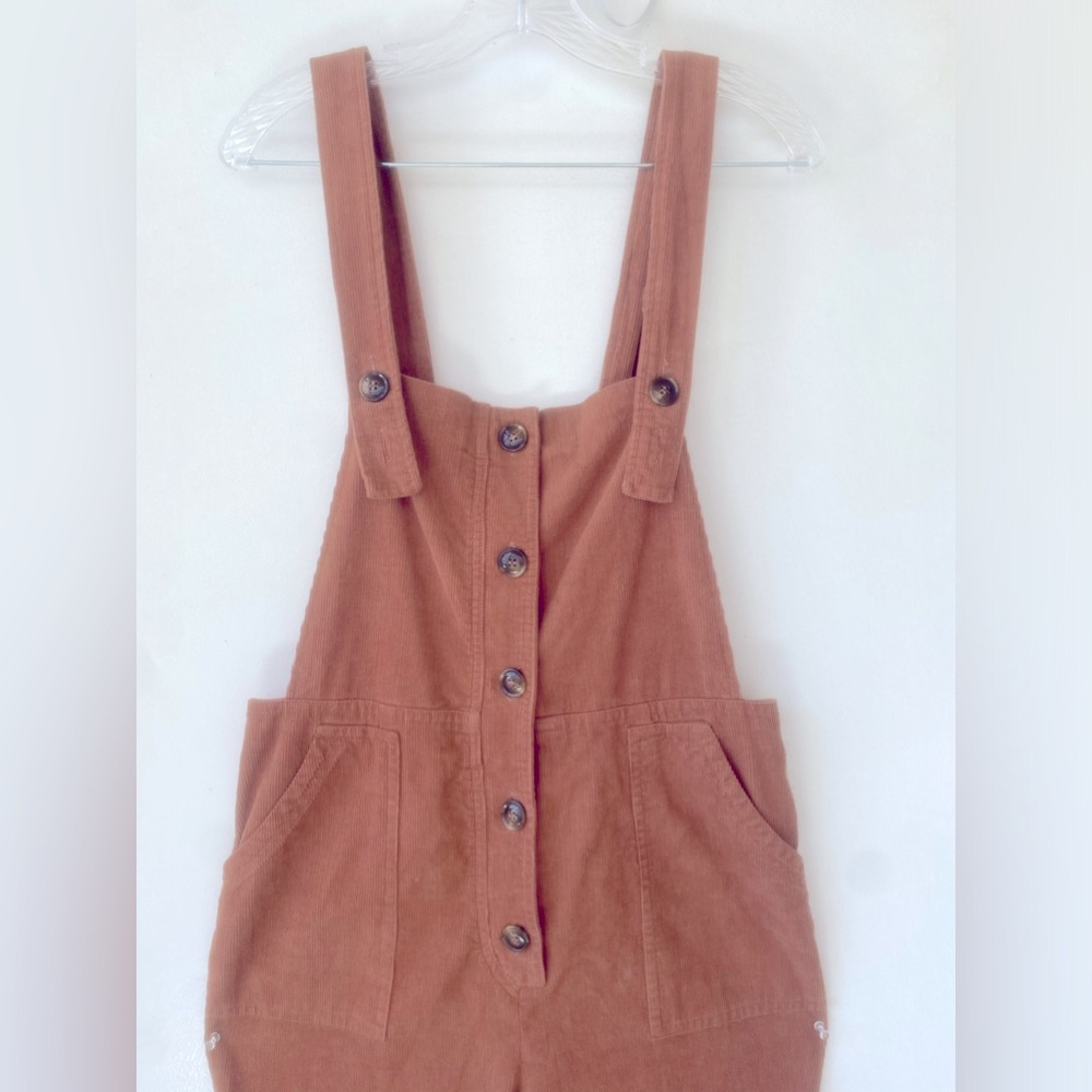 Brown Corduroy Button From Patch Pocket Overalls … - image 2